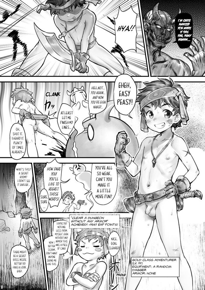 [Commamion (Kurotsuki)] Hadaka Soubi de Dungeon Kouryaku (Shotakko Boukenki) [English] [Hikaru Scans] [Digital]