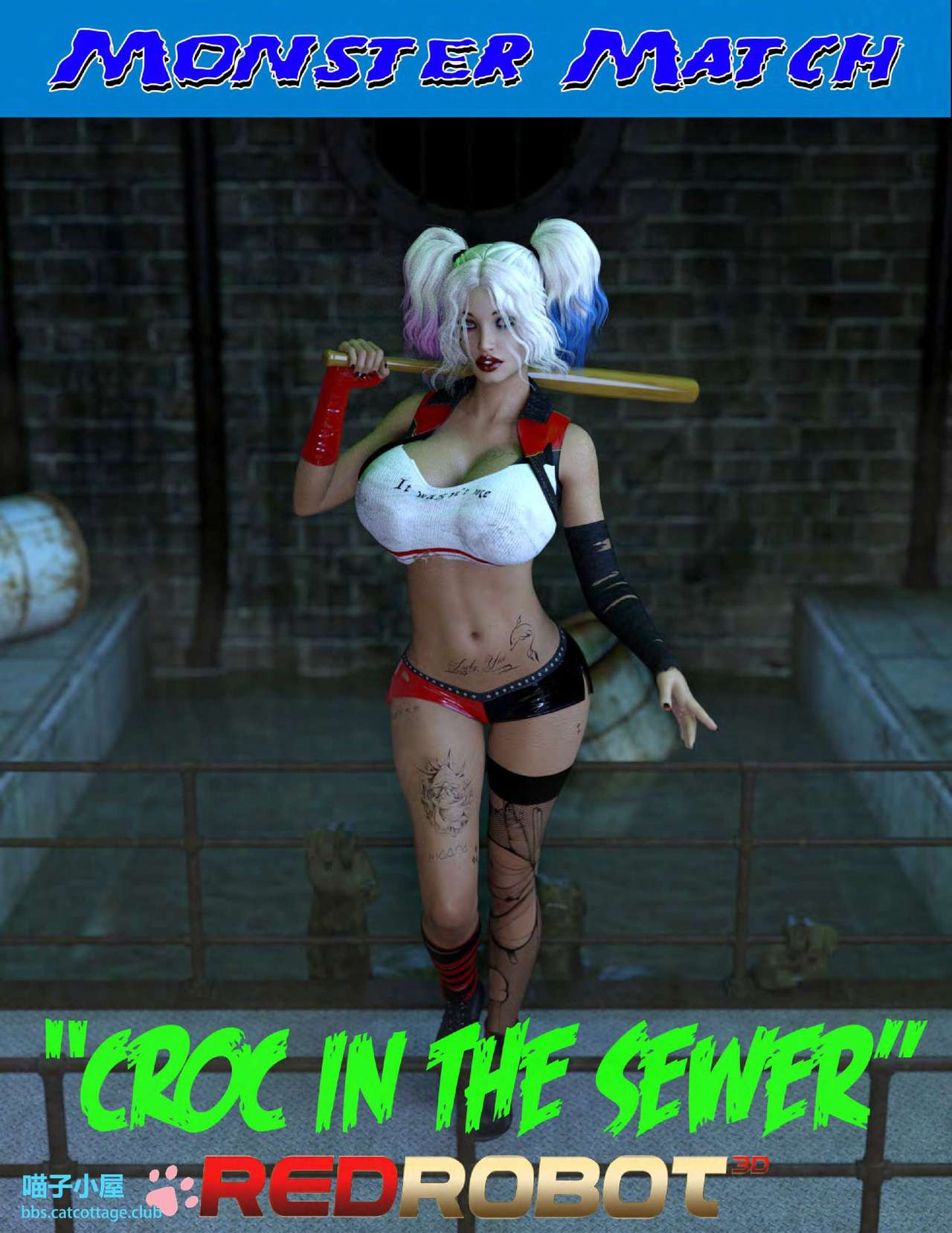 Monster Match- Croc in the Sewer- RedRobot3D