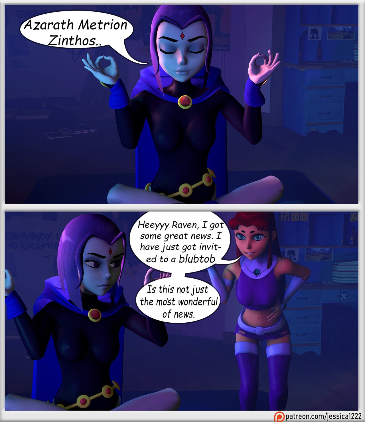 Raven, Starfire and The Alien Gloryhole- Teen Titans