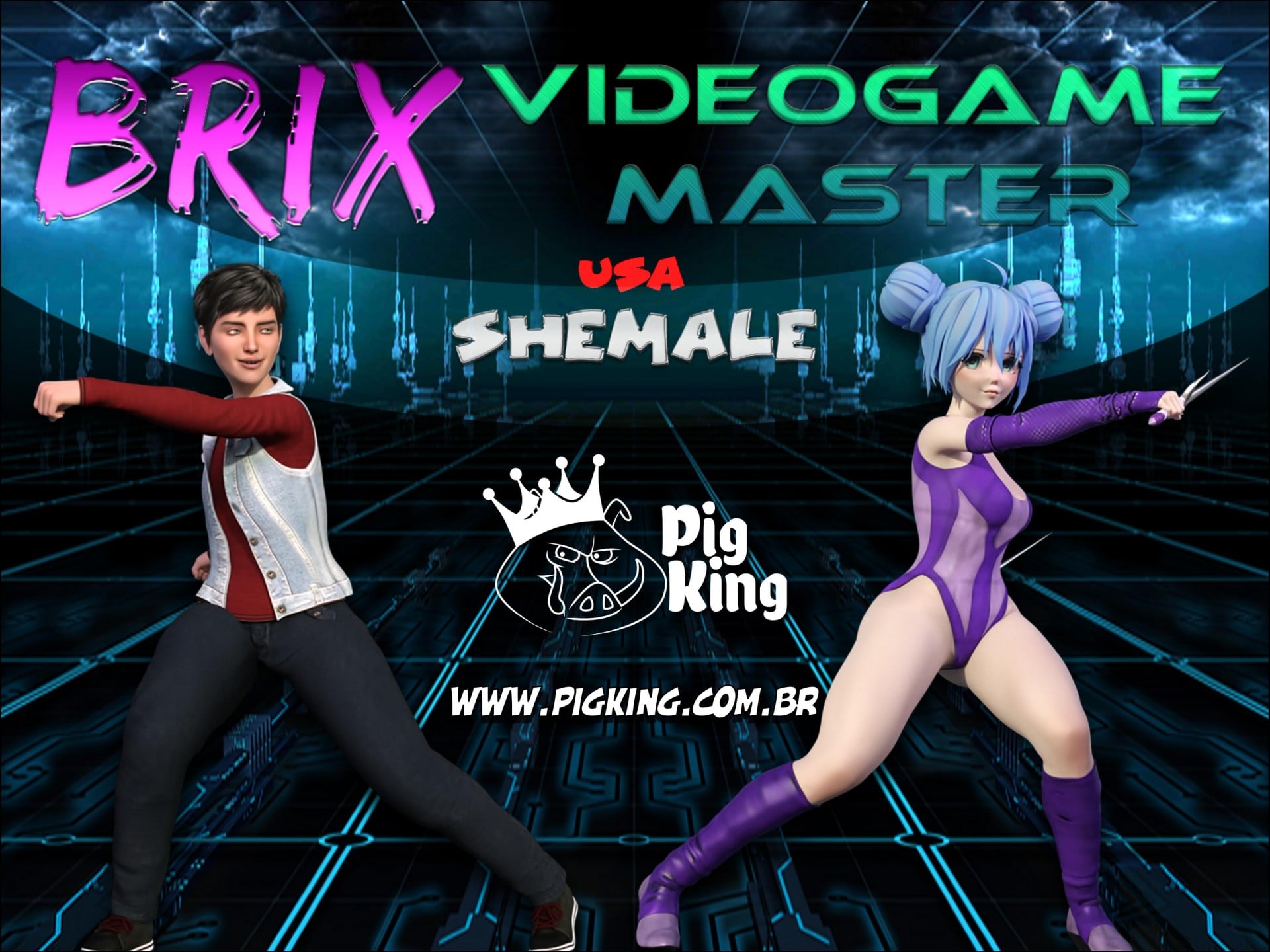 Brix, Videogame Master – PigKing Shemale