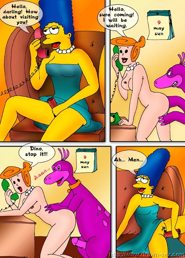 Simpsons meets Flintstones- Drawn sex