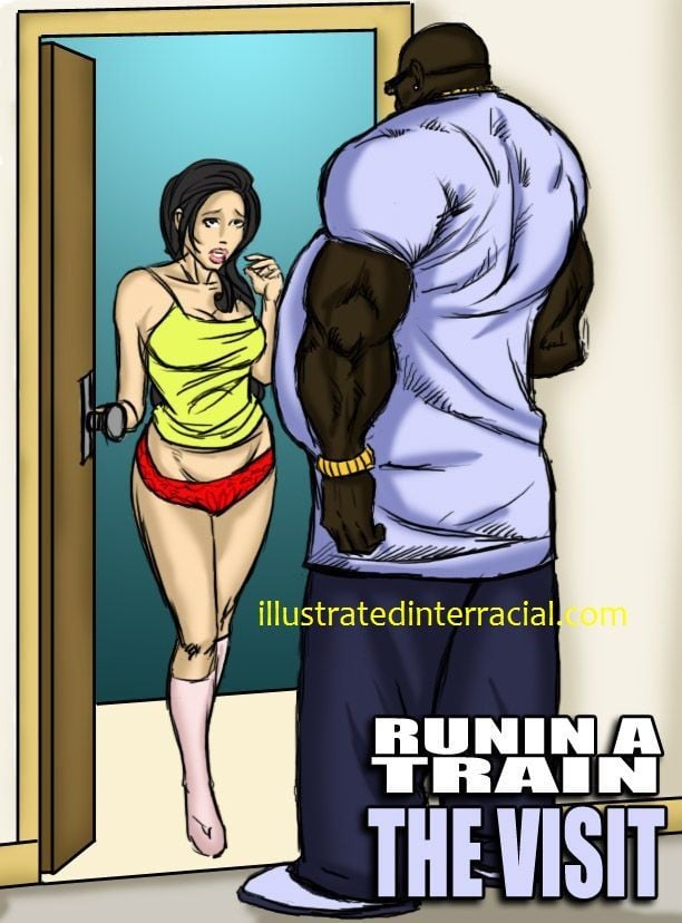 Runin A Train Visit- illustrated interracial