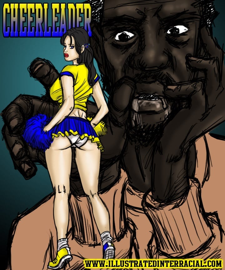 Cheerleaders- illustrated interracial