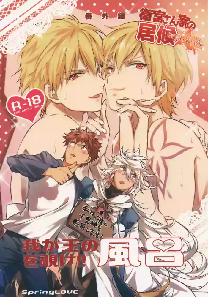 (Dai 11-ji ROOT4to5) [SpringLOVE (Madara)] Emiya-san-ka no Isoro Nenmatsu SP Bangaihen Waga O no Furo wo nozoke!! (Fate/Grand Order)