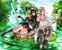 [Nikumansho] FutaRaid Zeroshiki - Kuro Gal VS Shiro Gal (Final Fantasy XIV)
