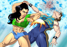 Laura Matsuda vs Chun-Li Alpha (Street Fighter V)