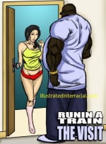 Runin A Train Visit- illustrated interracial