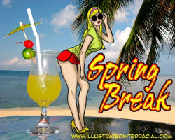 Spring Break- illustrated interracial